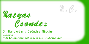 matyas csondes business card